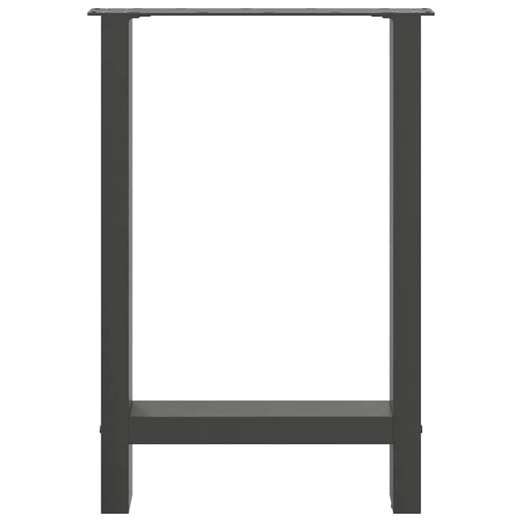 Gambe per tavolo da pranzo in acciaio antracite, 2 pezzi, 60 x 72-73 cm