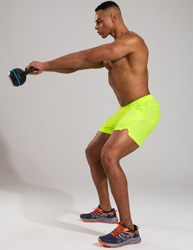 MIER Short masculino de corrida atlética de 12 cm, secagem rápida, leve, treino, academia, treino, a