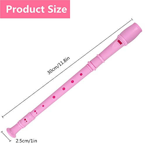 6 Pcs 8 Holes Soprano Recorder, Plastic Soprano Recorder Instrument Descant Flute Recorder German Style Soprano Recorder With Cleaning Rod For Kids, Students, Beginners, Class Rewards(6 Colors) #TOP1