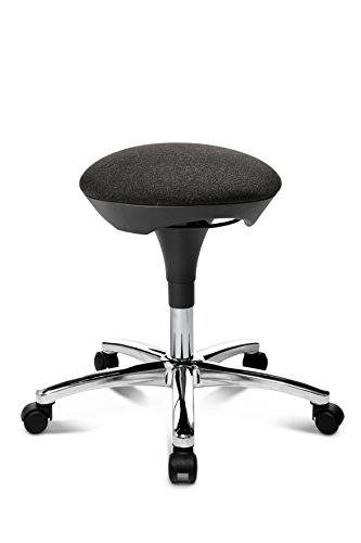 TOPSTAR Hocker Hoc 20 anthrazit - Rollhocker Drehhocker mit Teppichbodenrollen