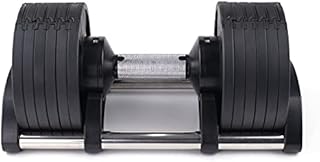 BRAINGAIN 6-in-1 20kg Adjustable Dumbbell 2-20kg black (Easy Safe Locking Mechanism) Home Fitness Gym Equipment (1x 20kg)
