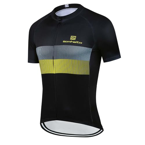 samheito Radtrikot Herren Kurzarm Fahrradtrikot Elastische Atmungsaktive Cycling Jersey Schnell Trocknen MTB Rennrad Trikot für Männer Outdoor Sport