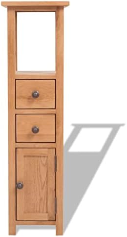 vidaXL Solid Oak Wood Corner Cabinet Brown Bathroom Shelf Cupboard Tower Unit