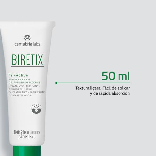 Miniatura 7 de Cantabria Labs Biretix Tri Active Gel Anti-Imperfecciones, 50 Ml- Previene Y Corrige Granos Y Marcas De Acné, 50 Mililitros