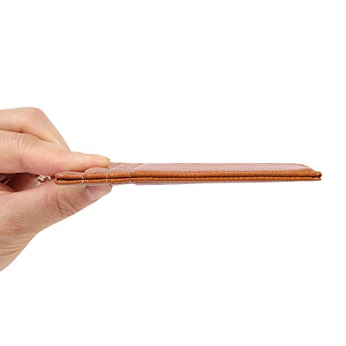 Cynure Portefeuille Fin Minimaliste pour 8 Cartes avec Fermeture éclair - Marron - Taille Unique – vue 6