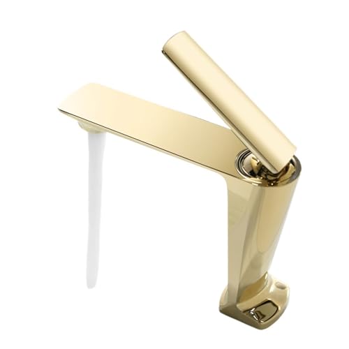 Robinet de salle de bains mitigeur or brossé pour lavabo et vasque de salle de bain