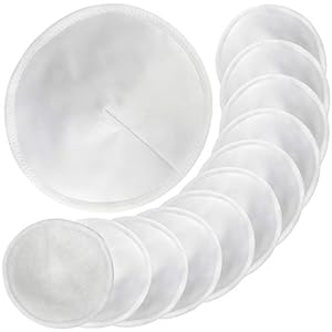 Pinowu Nursing Breast Pads with Laundry Bag (12pcs) – Contoured Breastfeeding Nipple Pad (Pastel Touch, 4.5 inch)