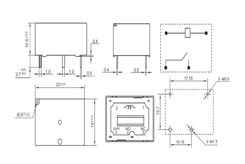 Relais SF-SS-112DM 12V 16A 4 broches composant électronique CC 7520-1A