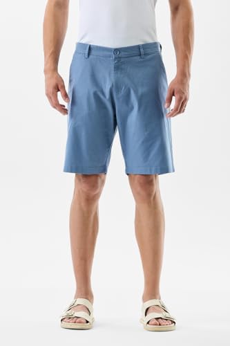 Image of SNITCH Men Casual Shorts | Regular Fit Mid Rise Solid Pattern | 100% Cotton Smooth Texture with Drawstring Closure & Elastic Waistband for Summer & Club Wear