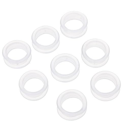 TOYANDONA Anillos de Silicona Antideslizantes para Dedos, 8 Piezas, Color Blanco Mate, Accesorios Flexibles para Tijeras de Mascotas, Protección y Agarre Cómodo para Corte de Pelo Perros