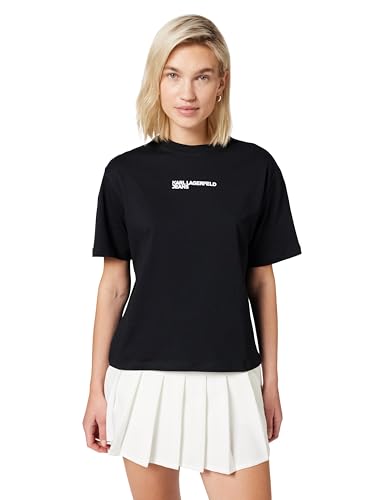 Karl Lagerfeld Jeans T-Shirt Femme Coupe Droite à Col Rond Top