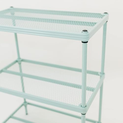 Design Ideas MeshWorks 3 Tier Full-Size Metal Storage Shelving Unit Rack for Kitchen, Office, and Garage Organization, 23.6” x 13.8” x 31.5,” Green - Thumbnail 7