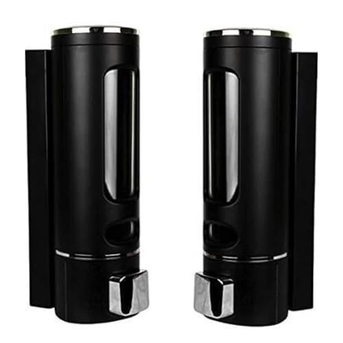 Image of Wall-Mounted Soap Dispenser for Bathroom, Wash Basin, Liquid Sanitizer & Shower Gel | 400ml Capsule Design, Black ABS Plastic | Pack of 2 | Durable & Easy Refill
