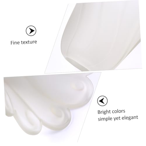 Image of Hemobllo Wall Lamp Shade Ceiling Fan Globe Replacement Floral Shape Glass Shade Bell Antique Chandelier Glass Lamp Chimney Hanging Bulb Lamp Shade Globe Light Frosted E27 White Fixture