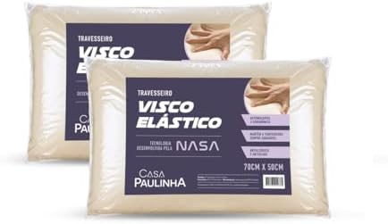 Kit 02 Travesseiros Viscoelástico Nasa 70cm x 50cm Suporte Extra ...