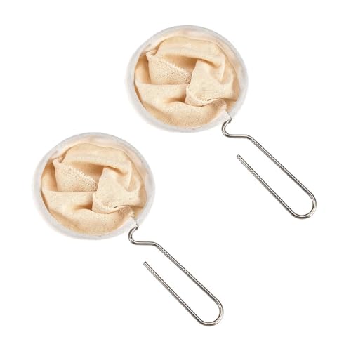2 Pcs Reusable Coffee Sock Filter with Stainless Steel Handle, Handmade Flannel Cloth Tea Strainer...