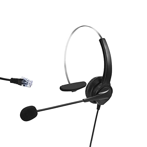 Benotek Call Center Headset Telephone With Noise Cancellation Headphone Microphone And Dialpad For House Call Center Office Home, Corded Landline Phone With Headsets, Black, 5001 #TOP5