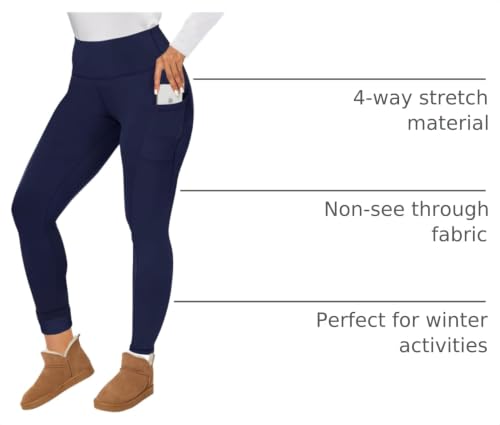 Image of CAMPSNAIL Fleece Lined Leggings Women - Thick Winter Thermal Warm Pants | Soft High Waisted Tummy Control Leggings, Winter Clothing for Snow Cold Weather Hiking Travel, Fleece Tights