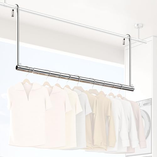 Foldable Clothes Drying Rack - Retractable Hanging Laundry Rack, Stackable Indoor/Outdoor Use, Adjustable 47-87" (120-220cm) - Perfect for Balconies, Wardrobes & Small Spaces