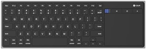 CZUR Rechargeable Bluetooth Keyboard with Touchpad, Wireless Ultra Slim Keyboard with Trackpad for Mac/Windows, Portable Computer Keyboard for PC/Laptop/Tablet/Phone/Smart TV