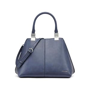 Calvin Klein Granite Geometric Satchel – 2 in 1, Vegan Leather, 2 Pockets