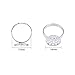PH PandaHall 10pcs Adjustable Ring Blanks Blank Ring Silver Bezel Tray Ring Jewelry Finding Rings Ring Base Pad with 14mm Glass Cabochons for DIY Ring Jewelry MakingWedding Birthday Gift