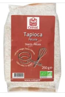 Tapioca Fécula Orgánica, Ingrediente Natural para Cocina, Presentación en Polvo, 250 g. Pack de 3
