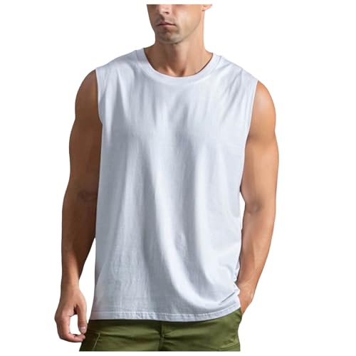 Camisetas tirantes hombre entrenamiento con corte músculo transpirable