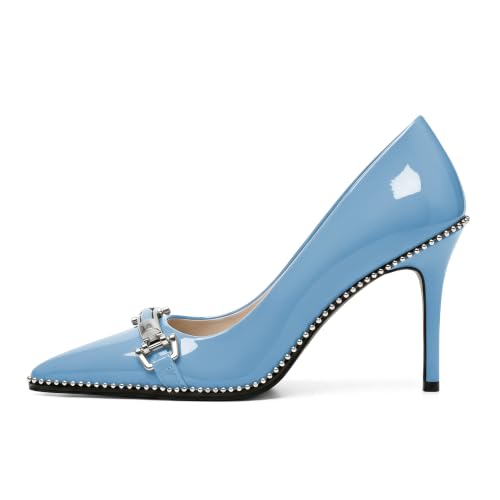 Image of Women's High Heel Pumps Stiletto Heel Pumps for Women Pointed Toe Heels Elegant Classic 3.5 Inch Beaded Pumps