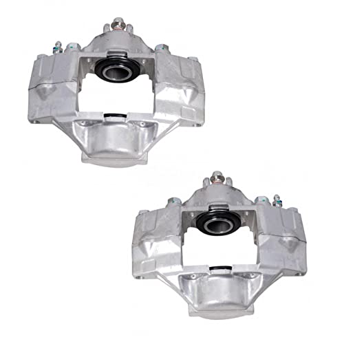Image of TRQ Rear Driver and Passenger Side Brake Caliper Set Caliper Brackets Hardware Compatible with 06-07 Subaru Impreza WRX WRX TR, Limited