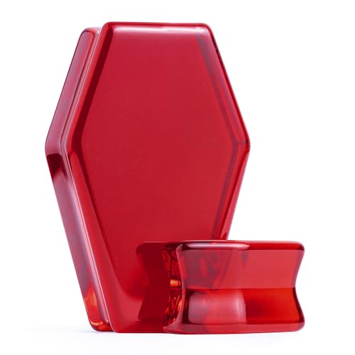 Bouchon cercueil rouge, 10 mm, Verre, Pas de gemme