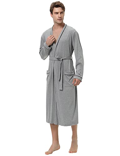 Nieery Herren Morgenmantel Langarm Baumwolle Bademantel Hausanzug Leicht...