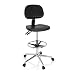 Produktbild hjh OFFICE 830103 Arbeitsstuhl hoch TOP Work 24 I PU-Hartschaum Schwarz Arbeitshocker mit Lehne, Rollen & Gleiter