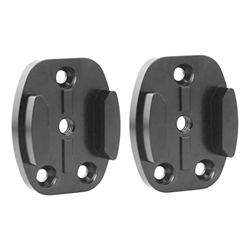 BGNing CNC Aluminum Flat Surface Mount w/Tripod cam Adapter (Black) Compatible with GoPro Hero3/3+/4/5/6/7/8/9/MAX, Insta360 ONE R, Osmo Action (2 Pcs)