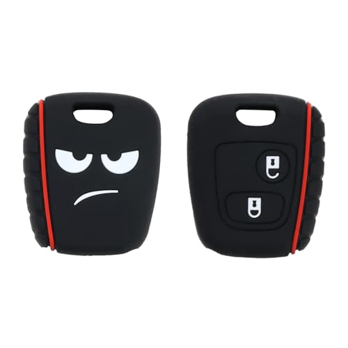 1 funda de repuesto para llave de coche de 2 botones, divertida carcasa de control remoto compatible con Peugeot 107 207 307 407 Citroen C1 C2 C3 C4 C5 Xsara Picasso Berlingo, funda para llave sin