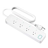 SIPAILING Smart Power Strip WiFi Power Bar 5ft Extension Cord Compatible with Alexa Google Home, Surge Protector with 4 AC Outlets, Voice Individual Control , Timer Schedule, Remote Control via APP