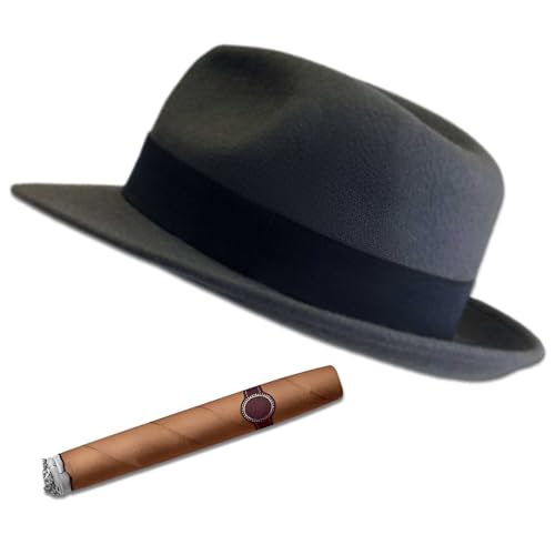 FWUNYVN Fedora and Cigar Window Decal Driving Fake with Fedora Hat and Cigar Car Stickers Funny Hat and Cigar Sticker for Trucks Van Suvs Racing Car Decor