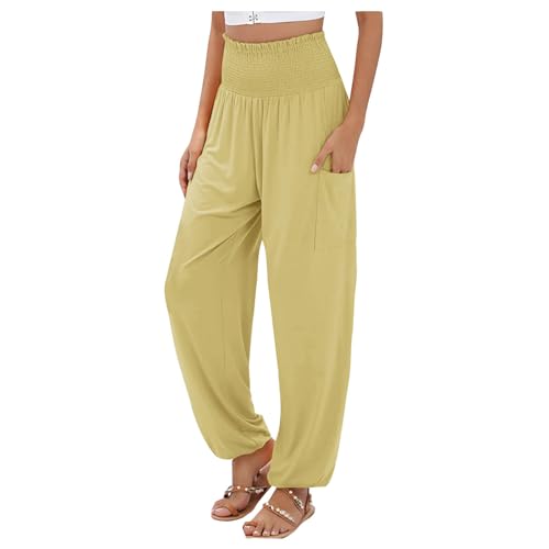 Pantalones de verano ligeros en tallas grandes con diseño recto y fluido casual