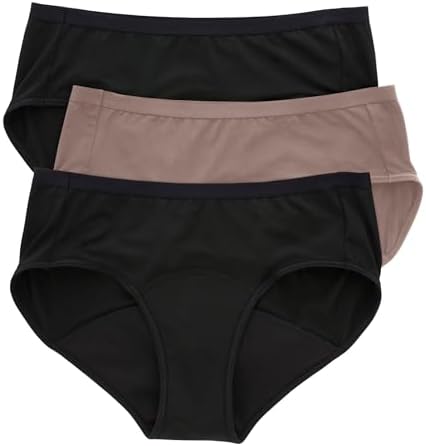 Hanes womens Comfort, Period. Women's Hipster Period Underwear, Moderate Leaks Protection, Washable Hipster Panties, 3-pack Hipster Panties (pack of 3)