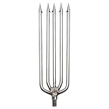 REGITO Fishing Harpoon, Stainless Steel Barbed Spear With Aluminum Alloy Rod Gig Gaff, 8mm Screw for Outdoor Landing Large Fish Frog (5-Prong)