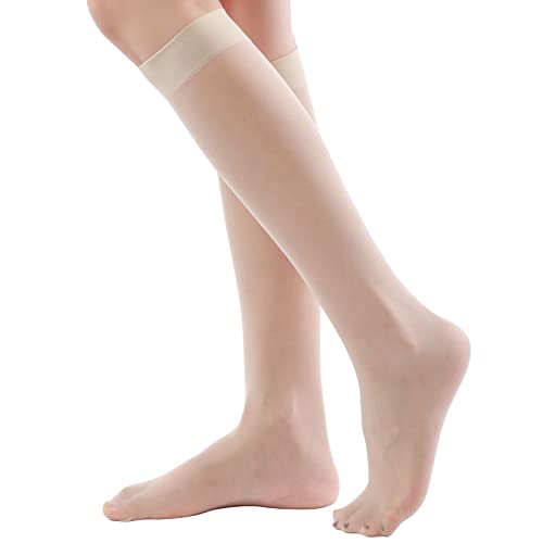 ストッキング ひざ下丈 20デニール 素肌感 ひざ 同色9足組 伸縮性 透明感 丈夫