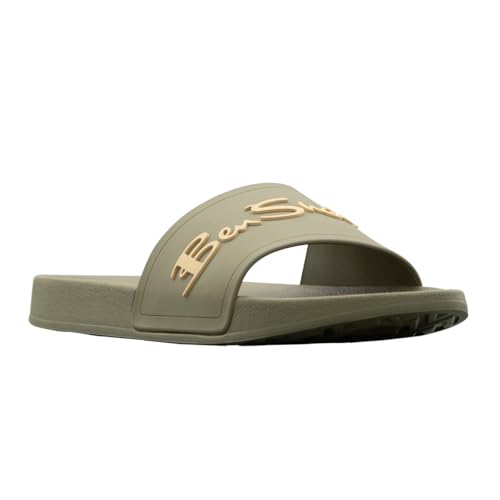 Ben Sherman Mens Waterford Logo Slide Casual Sandals Casual - Green3