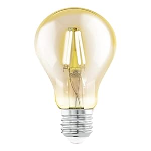 EGLO LED E27 Gloeilamp, amberkleurig Vintage gloeilamp, LED lamp voor retro verlichting, 4 Watt (gelijk aan 30 Watt…