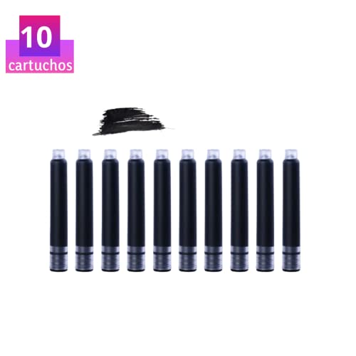 Recarga, refil de caneta tinteiro preto 10 unid.