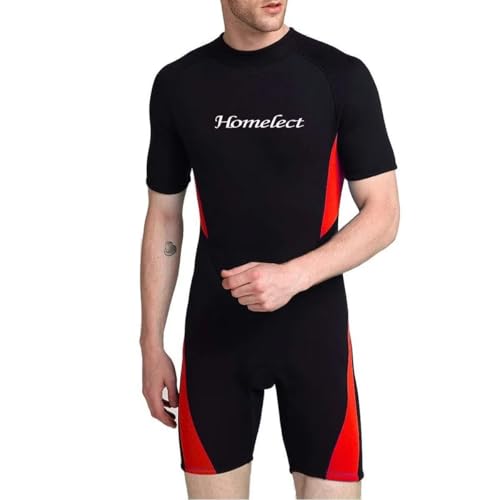 MYENA Herren Plus Größe 4XL-8XL Neoprenanzug Große Größe Nearsuits Kurze Front-Reißverschluss-Oberteil und Hosen-Surfen Badeanzug Surfen Schnorcheln Kayak,Schwarz,8XL
