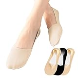 GeorgeX Paquete de Tres Calcetines Invisibles para Mujer, Calcetines de Seda Helada con Tiras Antideslizantes, Calcetines...