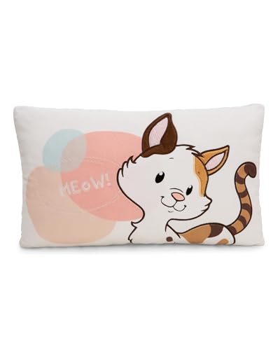 NICI Kissen Glückskatze 43x25cm - braun - Flauschiges Kuscheltierkissen für Jungen, Mädchen Kuscheltierliebhaber, ideal für Zuhause, Kindergarten oder unterwegs - 62164