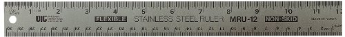Officemate OIC Classic Stainless Steel Metal Ruler, 24 inches with Metric Measurements (66614)