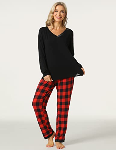 Image of GYS Women's Bamboo Viscose Long Sleeve Pajamas Set