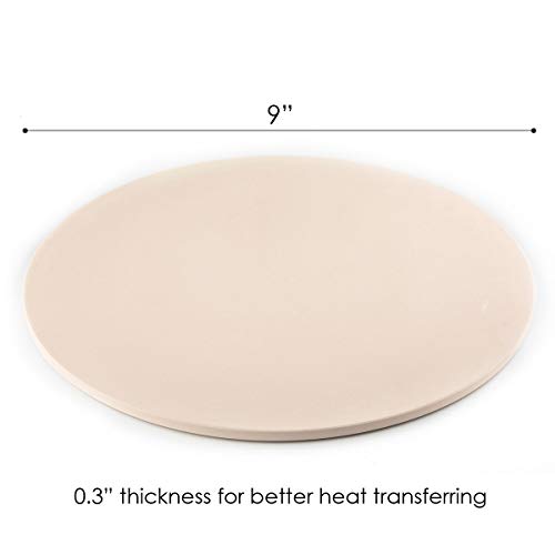 Waykea 9” Round Pizza Stone for Toaster Oven | Cordierite Grilling Stone Bread Baking Stone for Grill, Oven - Thumbnail 6